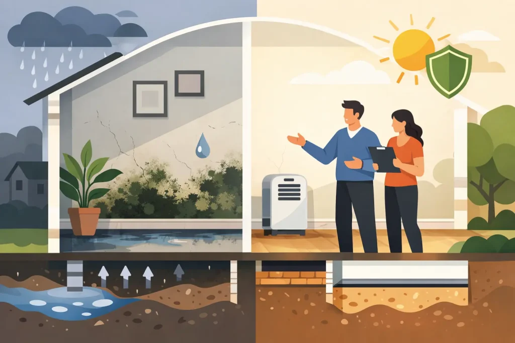 Muffa al piano terra: cause e soluzione definitiva