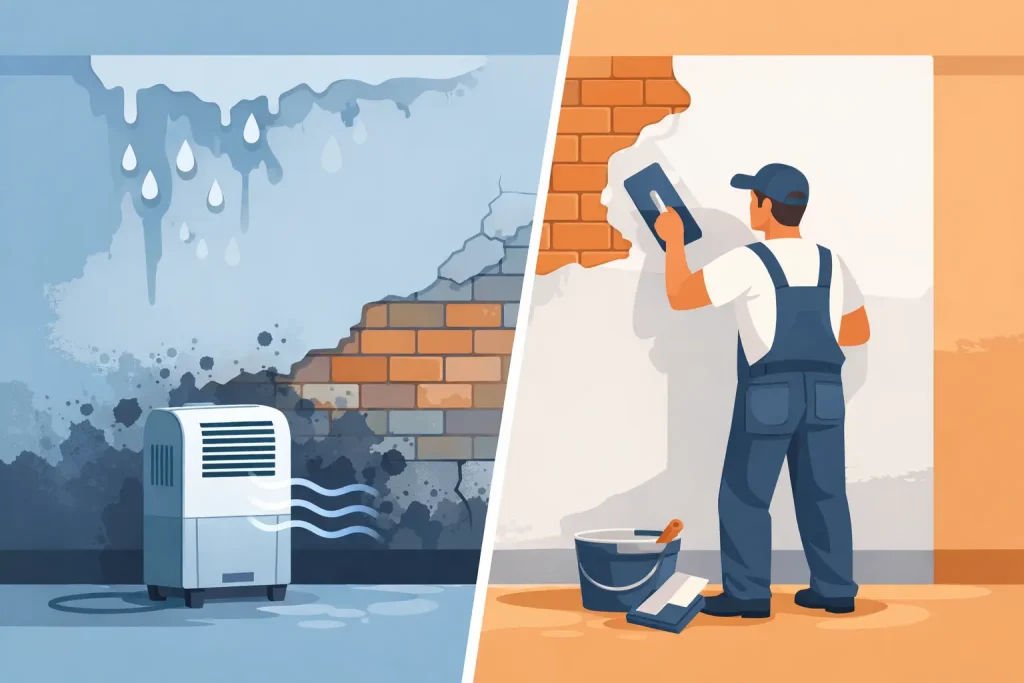 Deumidificazione muri vs intonaco: quale risolve?