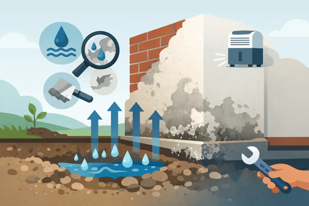 Segnali acqua dal terreno nei muri e cosa fare