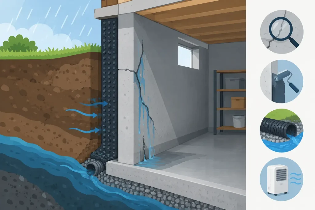 Guida infiltrazioni pareti interrate: cause e rimedi